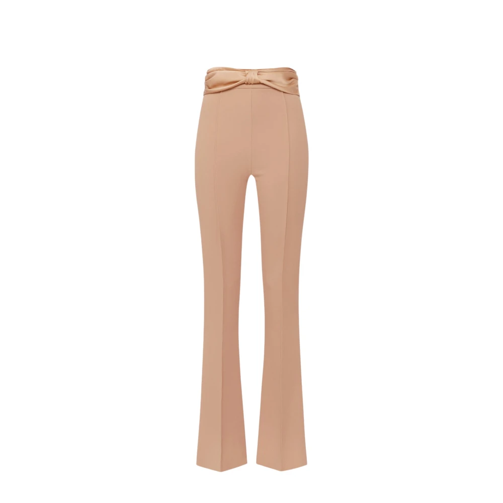 Elisabetta Franchi Beige Wide Trousers, Female, L, Wide Trousers