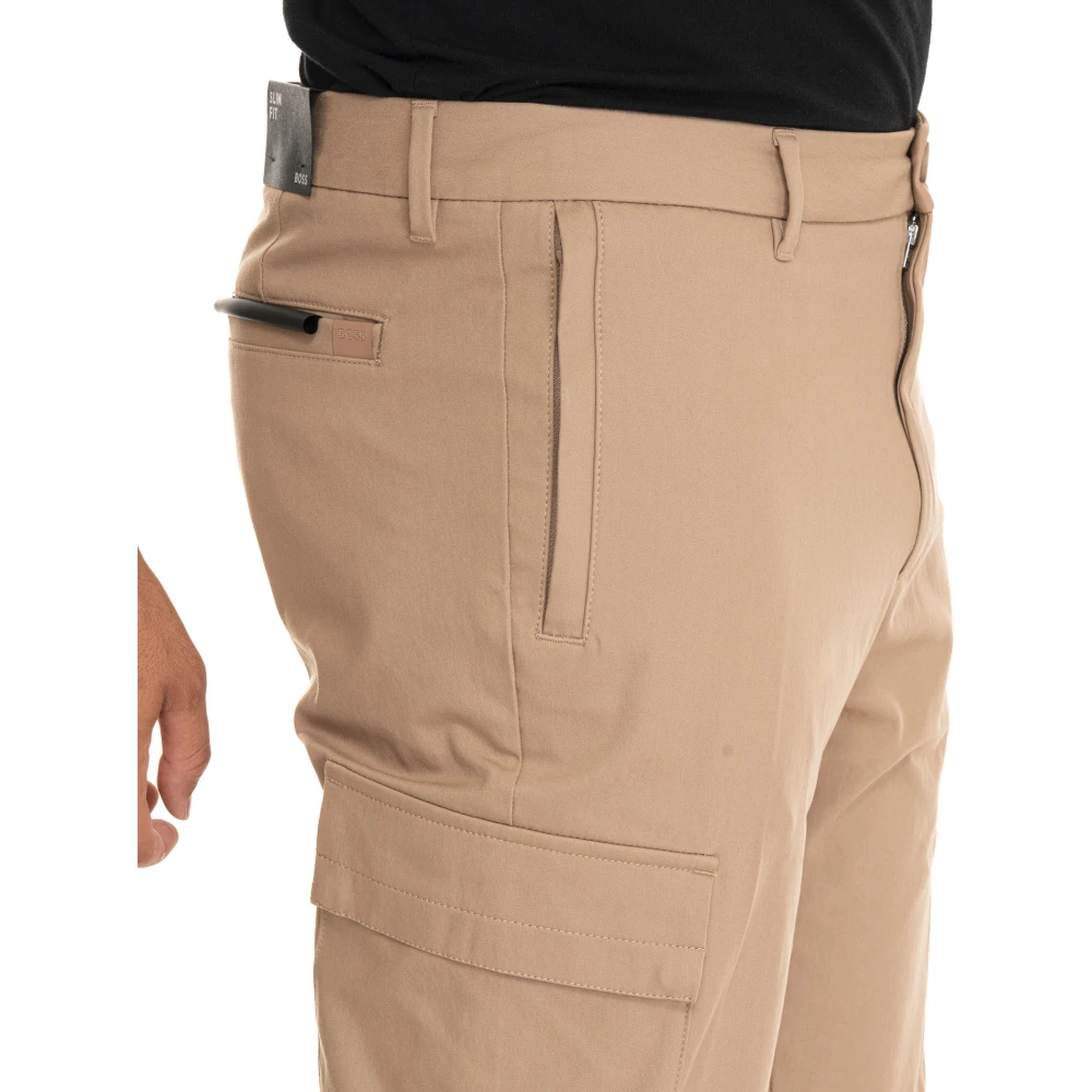 Boss Cargobroek met ritssluiting Beige Heren