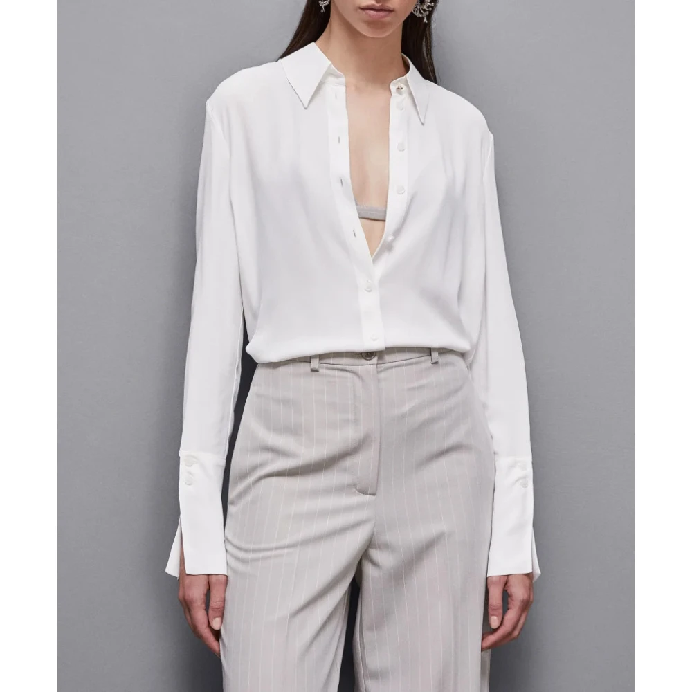PATRIZIA PEPE Essentiële Crepe Shirt Art. 8C0728A8I1 White Dames