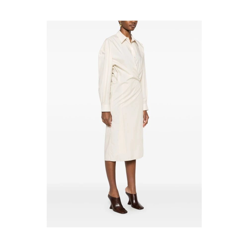 Lemaire Beige Knoop Drop Schouder Jurk Beige Dames