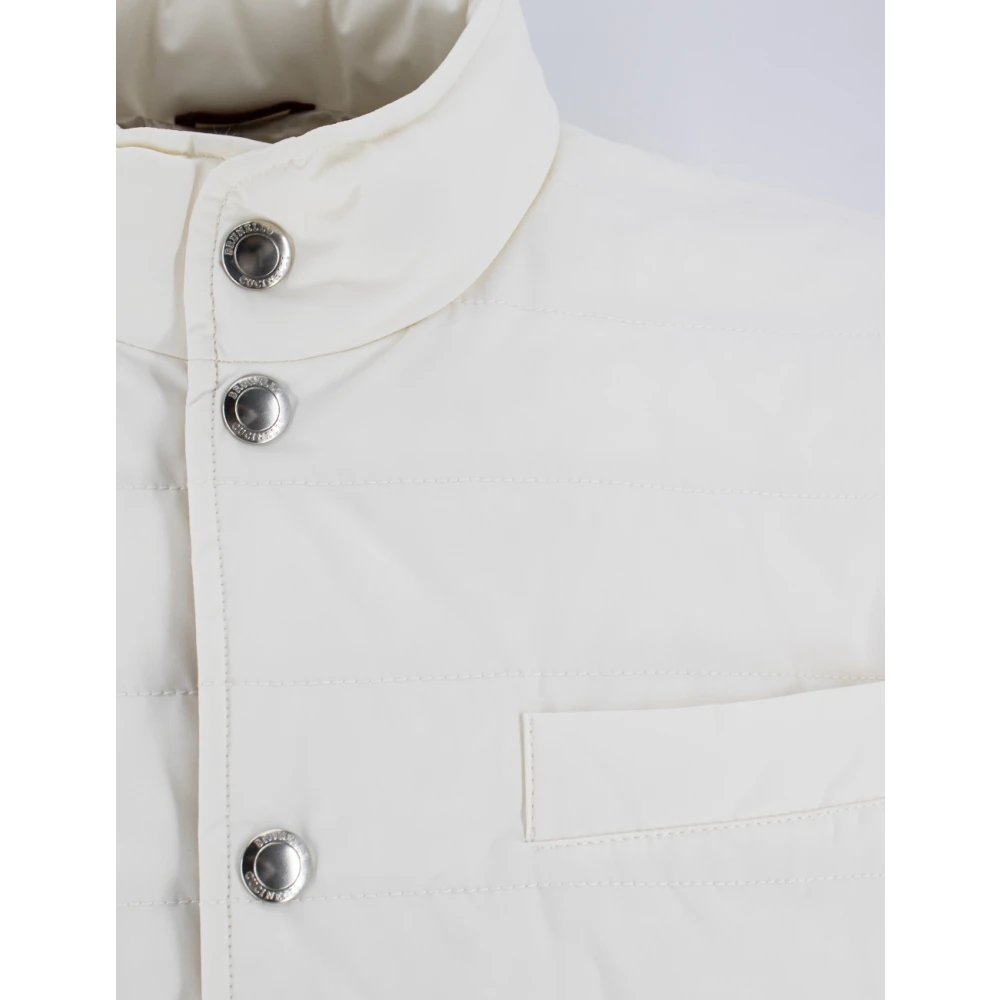 BRUNELLO CUCINELLI Gewatteerde Mouwloze Donsjas White Heren