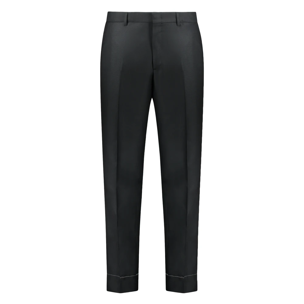 Brioni Getailleerde wollen broek Black Heren