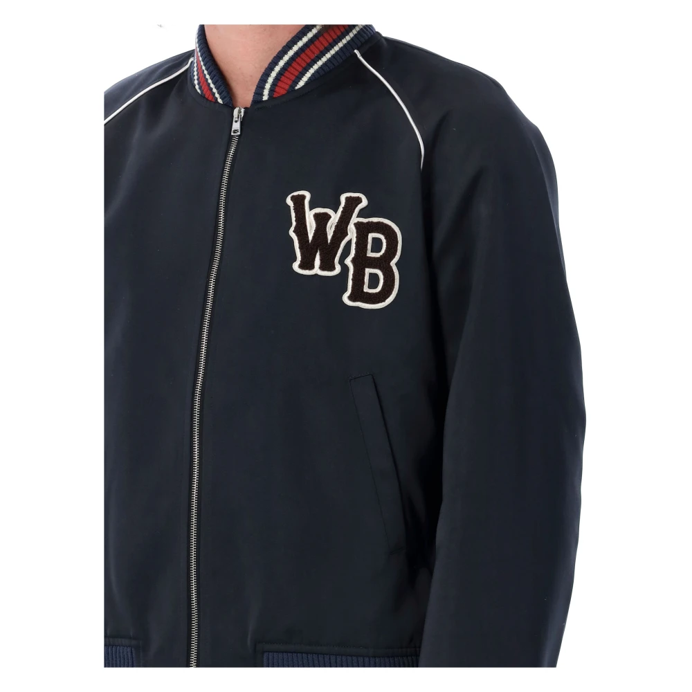 Wales Bonner Navy Marvel Varsity Jack Aw24 Blue Heren