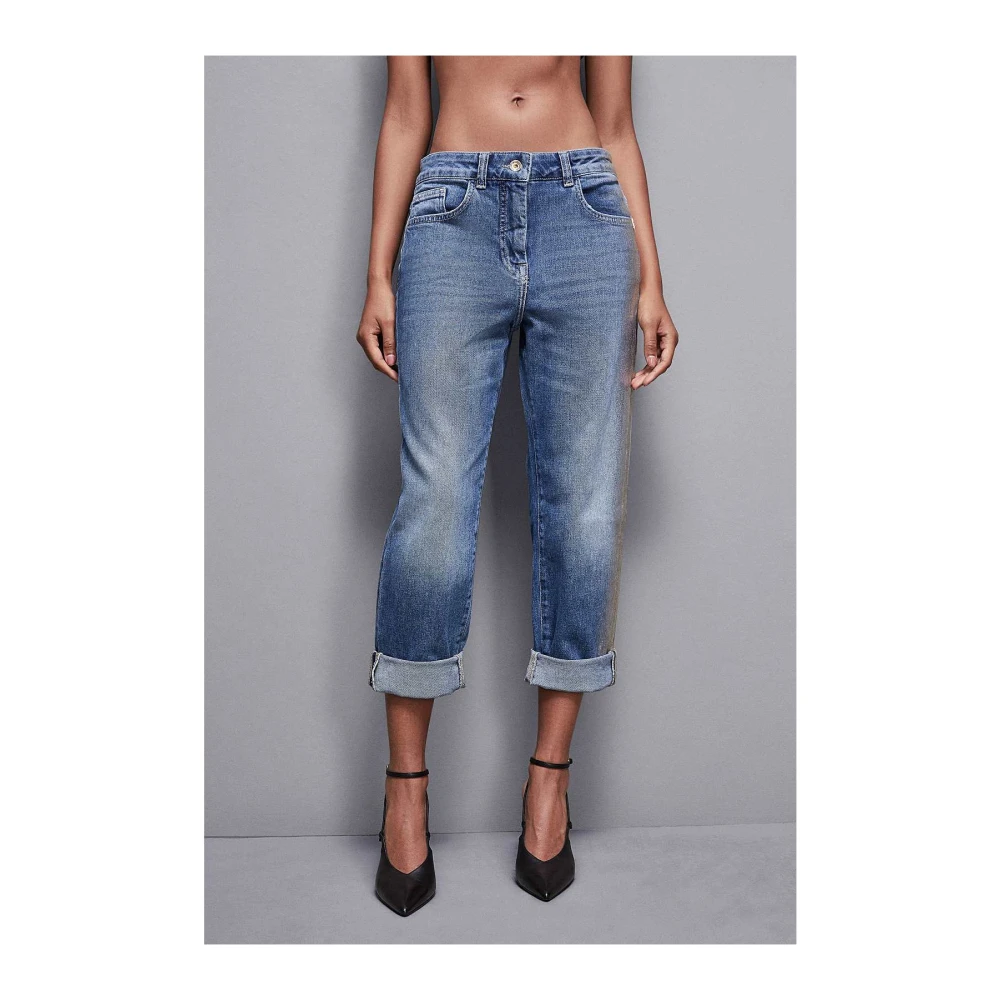 PATRIZIA PEPE Denim Broek Art. 8P0638D083 Blue Dames