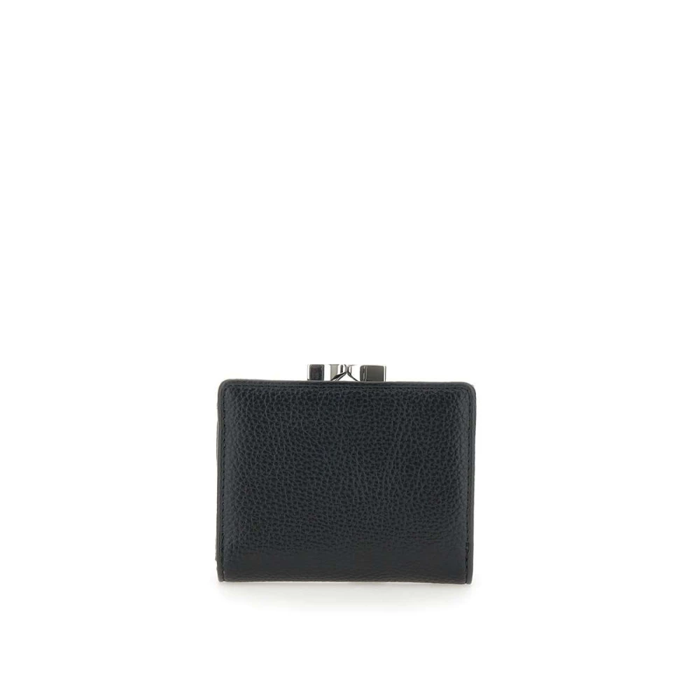 Vivienne Westwood Zwarte Small Frame Vegan Leren Portemonnee Black Dames