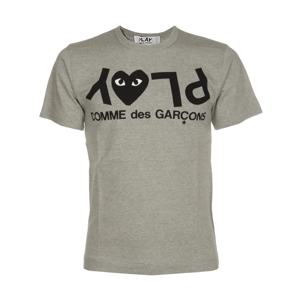 Comme des Garçons Play Grå Logo T-shirt 100% Bomull Japan Gray, Herr