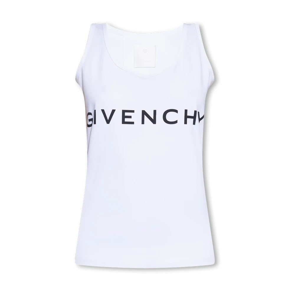 Givenchy Mouwloze Top met Logo White Dames