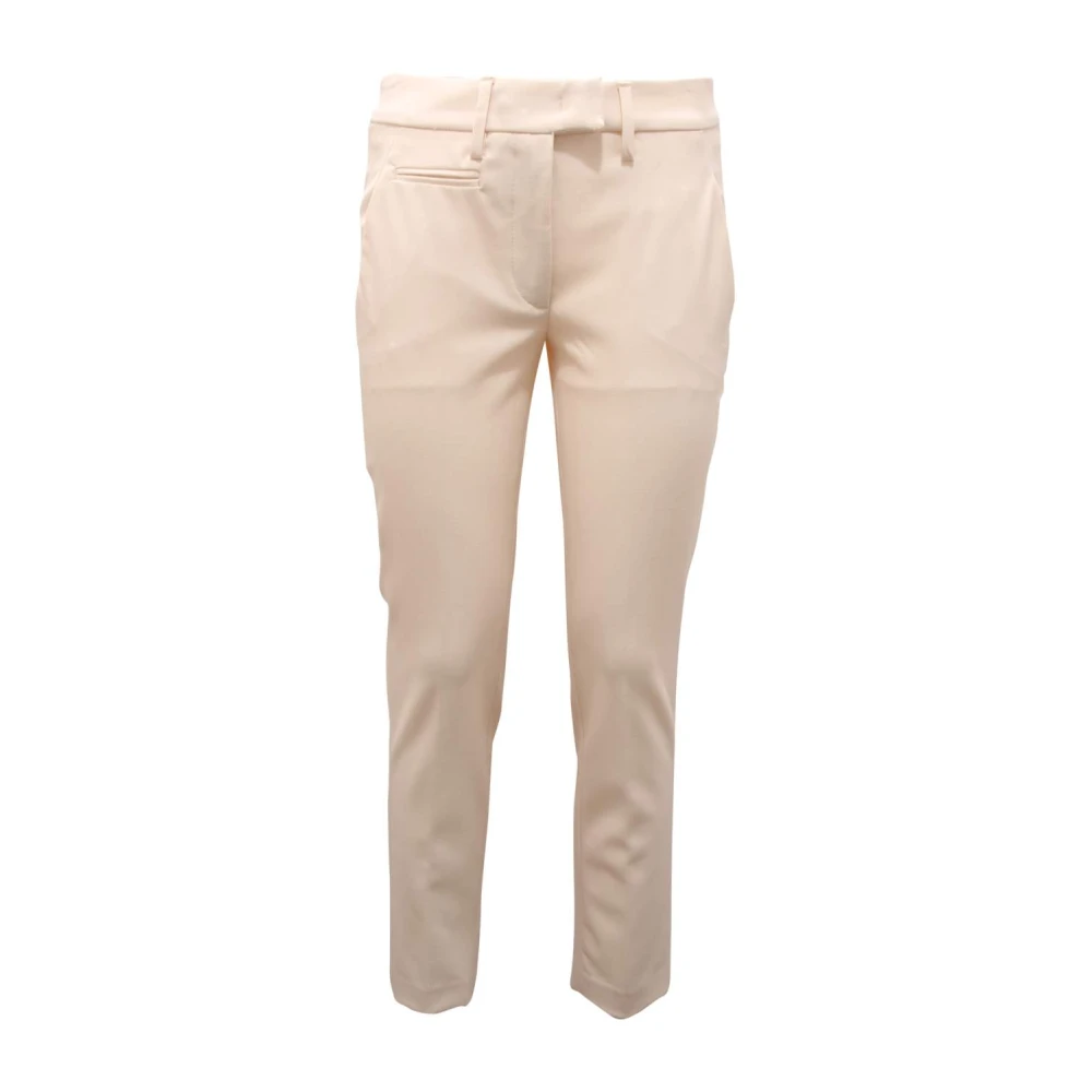 Dondup Women's White Wool Blend Trousers Made In Italy - Slim-Fit Trousers - W33 - Trousers