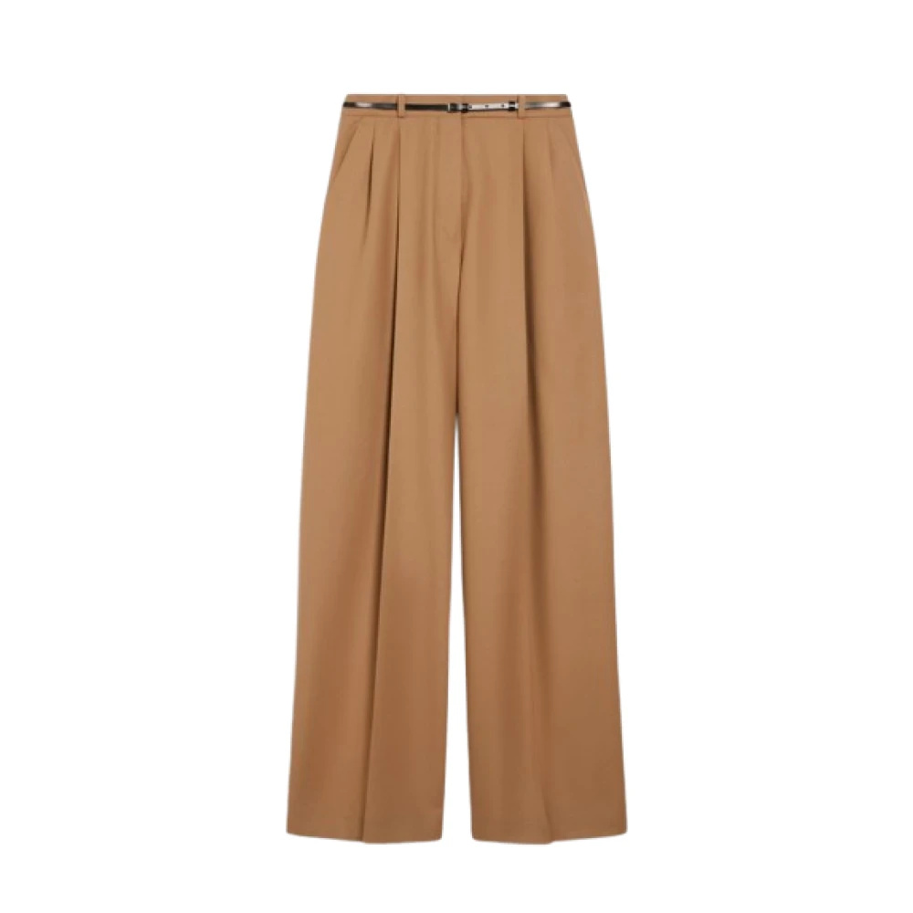 SPORTMAX Witte wollen flanellen broek White Dames