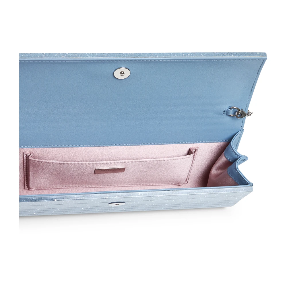 Jimmy Choo Glitter Acryl Clutch Tas Lichtblauw Blue Dames