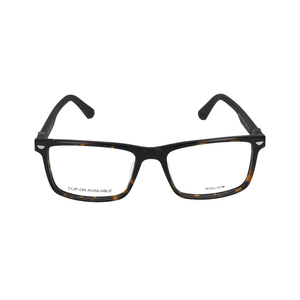 Police Men's Brown Glasses, 54 Mm, Avana Scura Lucida Eyeglasses