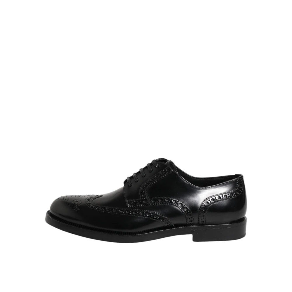 Dolce & Gabbana Men's Black Leather Wingtip Formal Shoes