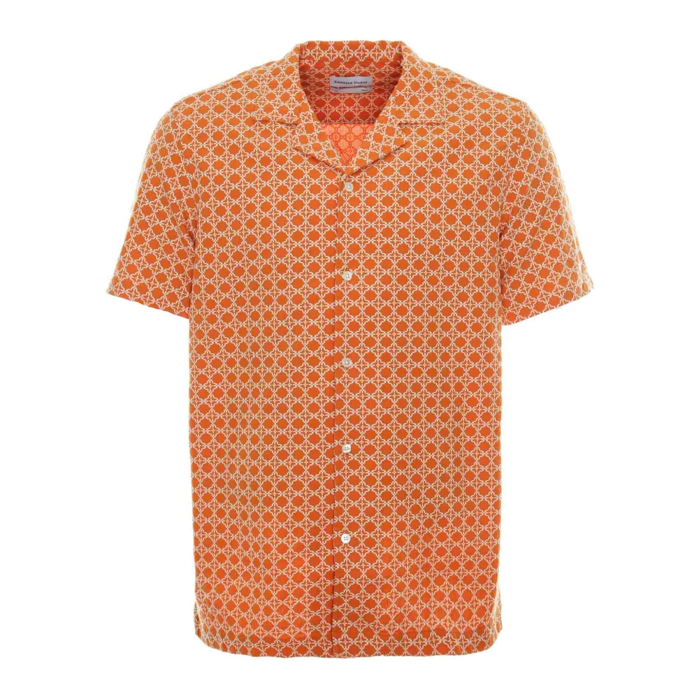 Edmmond Studios Artisan Shirt met Open Kraag Orange Heren