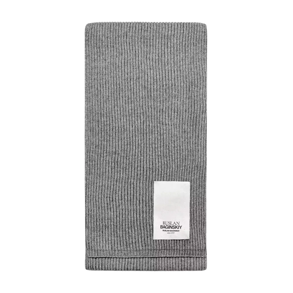 Ruslan Baginskiy Gray Winter Scarves, Female, One Size, Logo Patch Scarf
