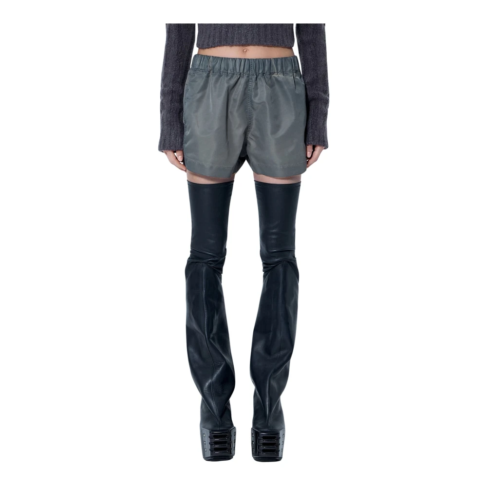 Rick Owens Elasticated Waist Shorts - Woman Shorts Grey It - 38 - Immagine 2