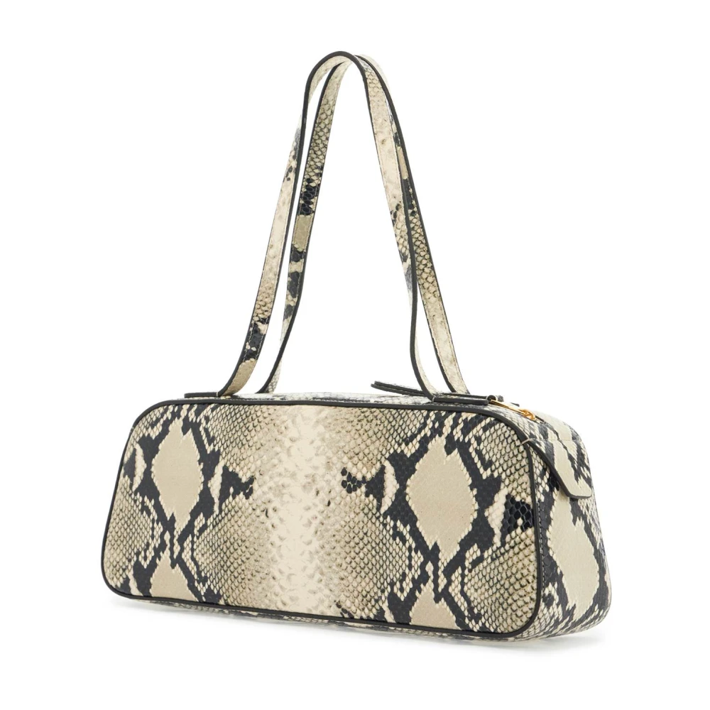 Khaite Python Leren Schoudertas Beige Dames