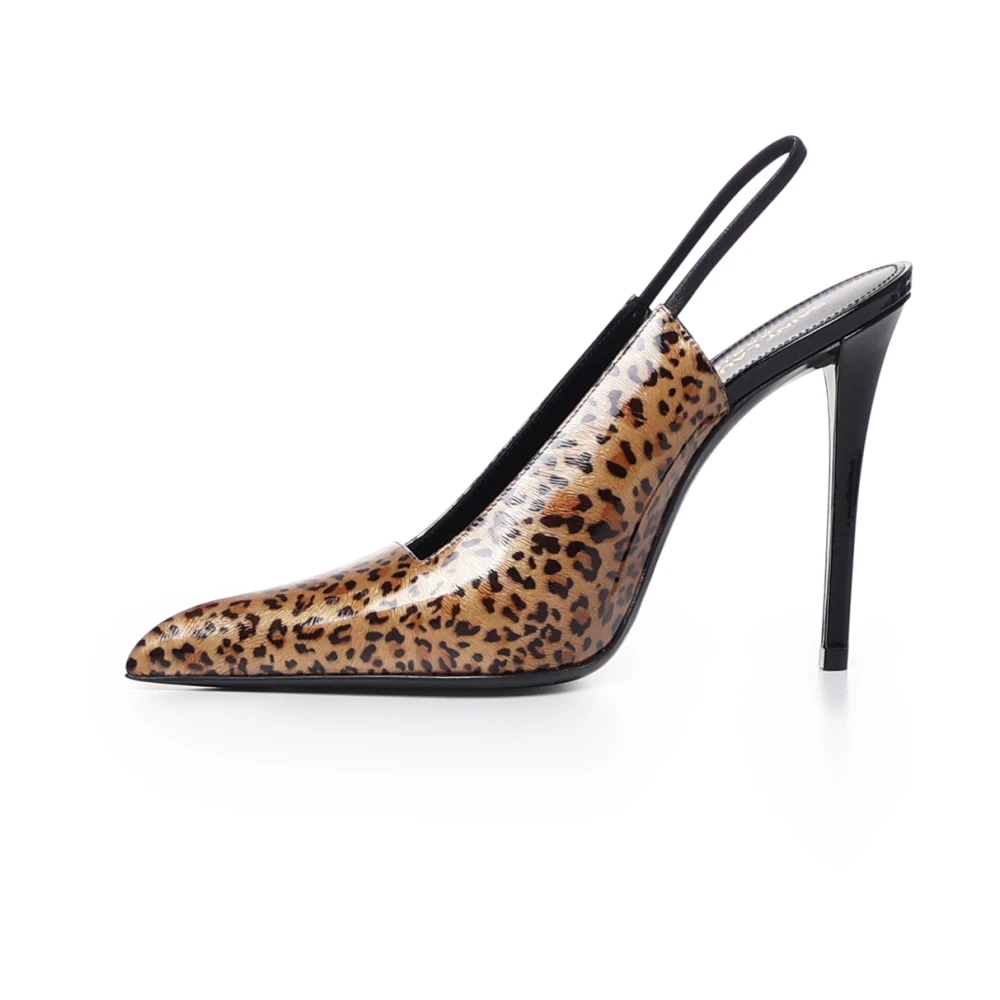 Saint Laurent Bruine Stilettohak met Vierkante Halslijn Brown Dames