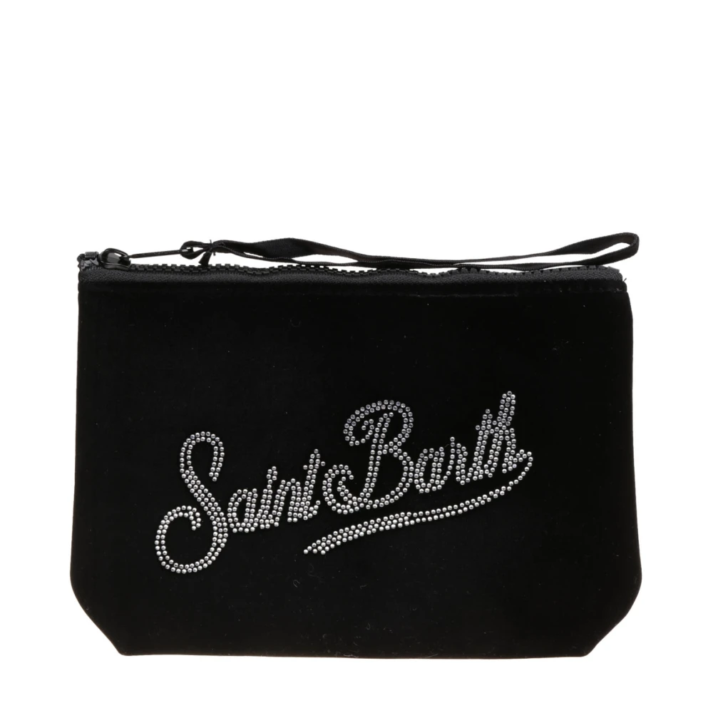 MC2 Saint Barth Velvet Strass Pochette Aline W Black Dames