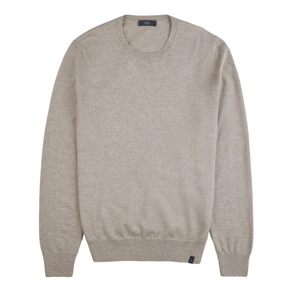 Fay Merino Wol Gebreide Trui Beige Heren