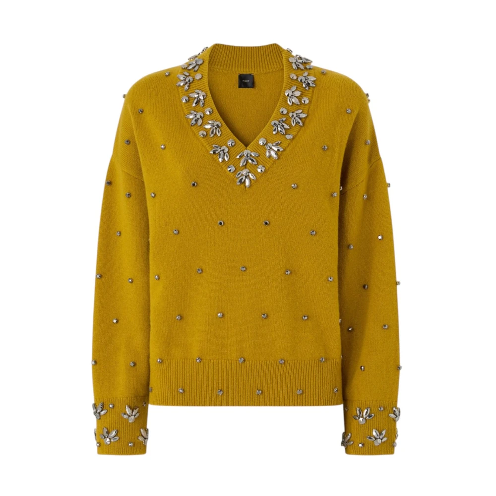 Pinko V-Neck Knitwear - Female - V-Neck Knitwear - Brown - Xs - Knitwear