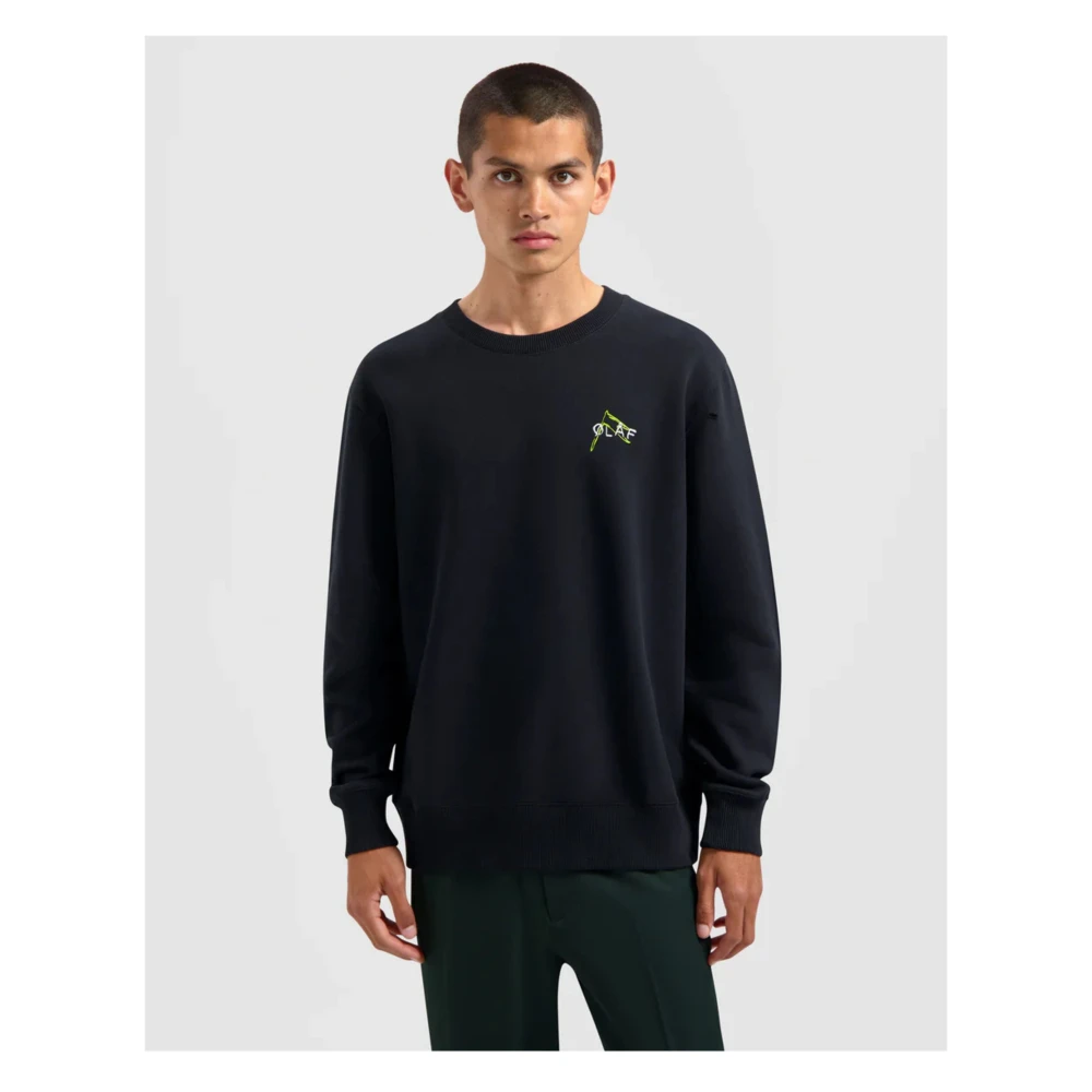Olaf Hussein Zwart Sweater Zwart Black Heren