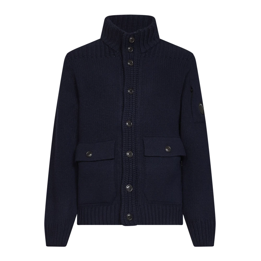 C.p. Company Cardigan - Male - Cardigans - Blue - M - Knitwear