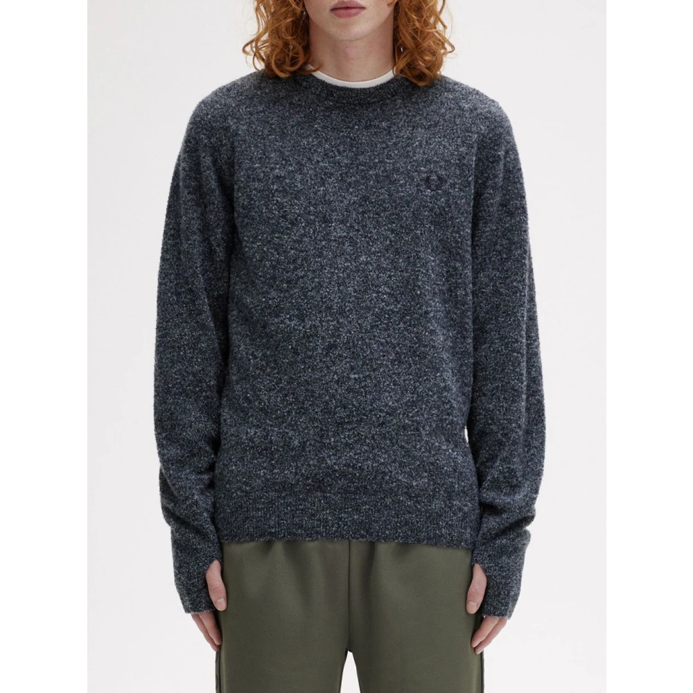 Fred Perry Blauwe Boucle Crew Neck Sweater Blue Heren