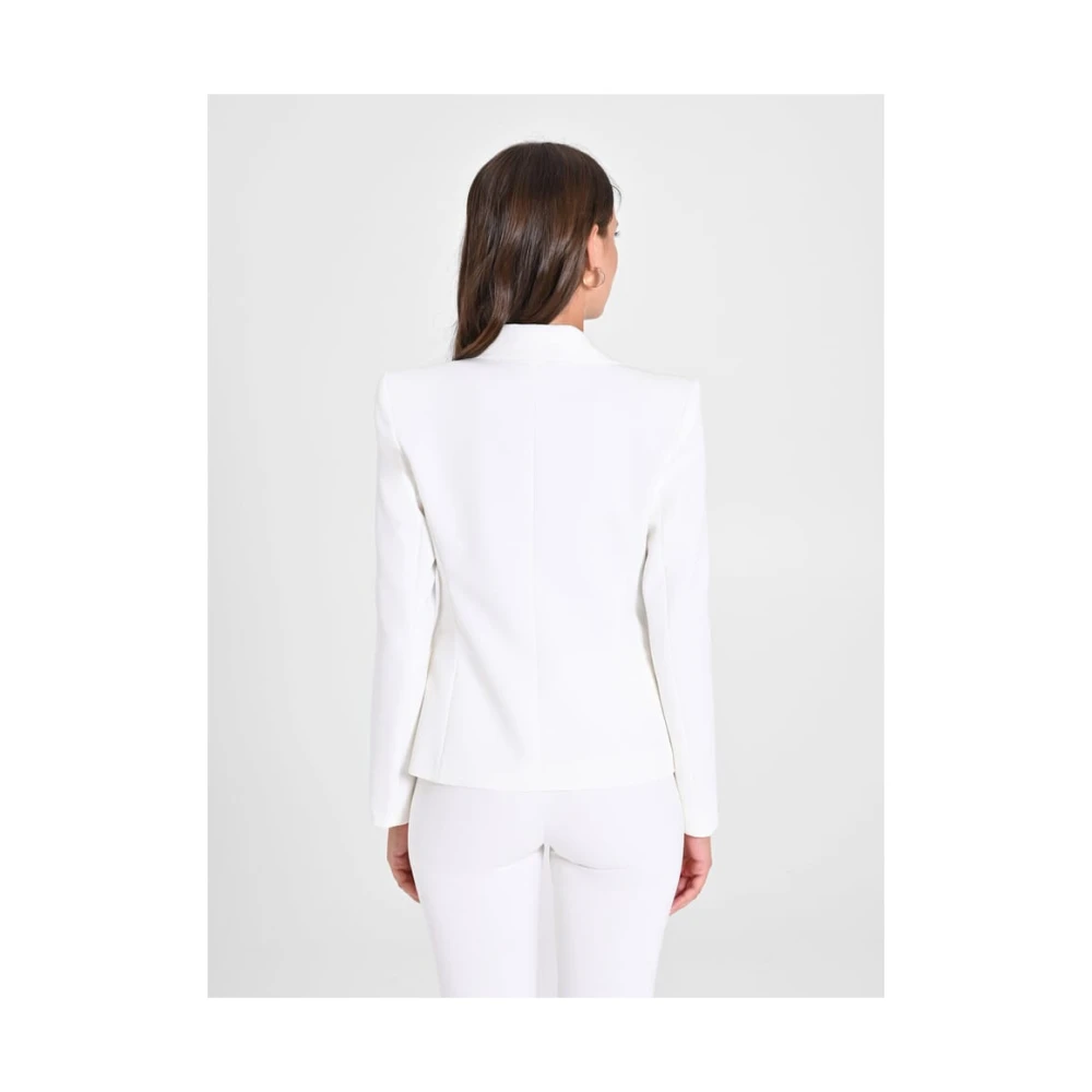RINASCIMENTO Dubbelrijige blazer in technische stof White Dames