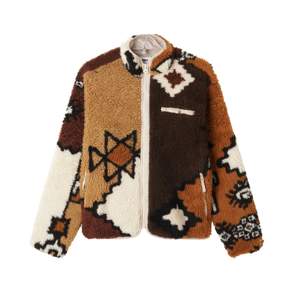 Obey Marokkaans Tapijt Sherpa Jas Bruin Multi Multicolor Heren