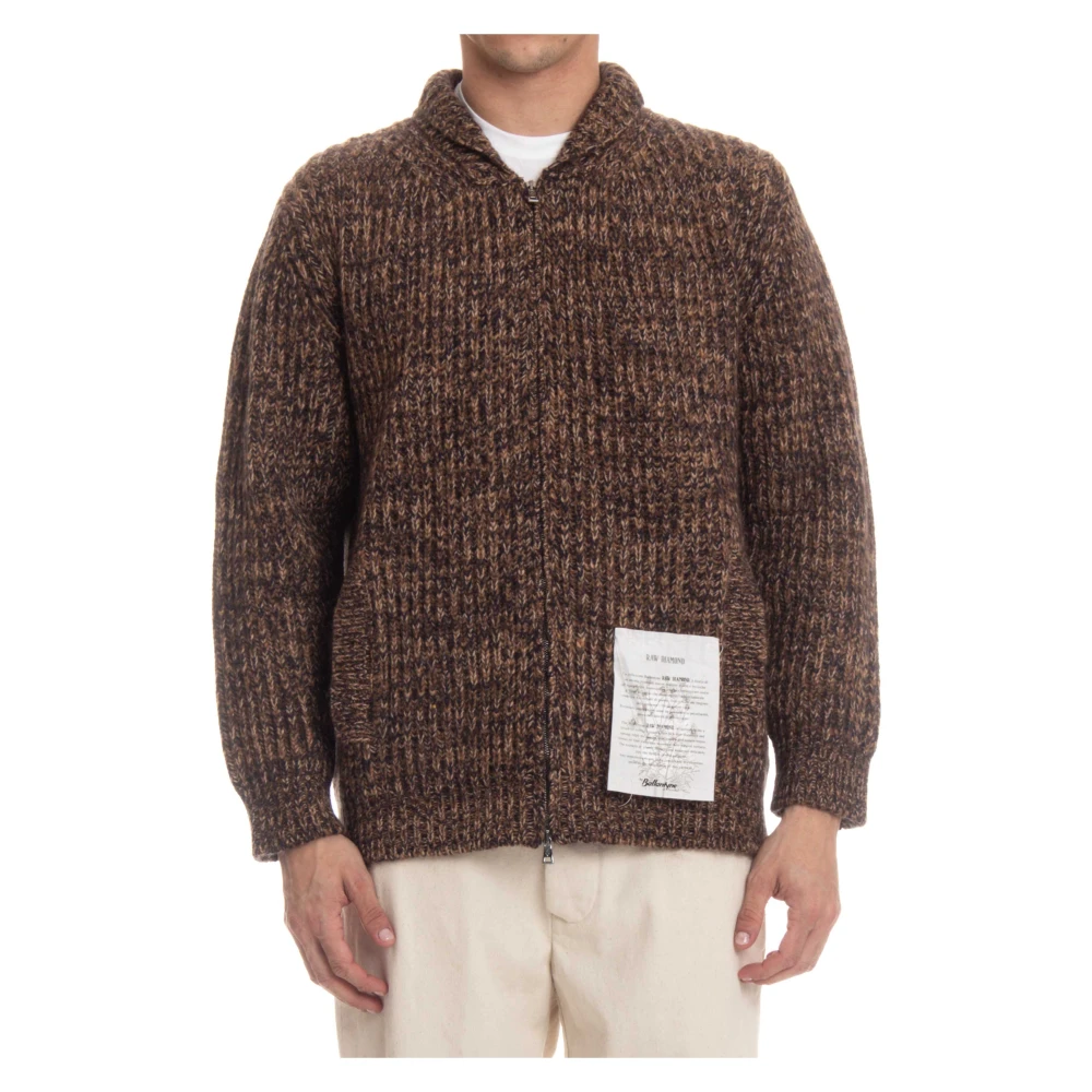 Ballantyne Melange Wol Kasjmier Ritsvest Brown Heren