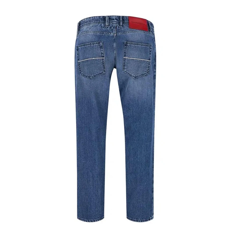 Tramarossa Verwijderbare Initialen Selvedge Jeans met Leren Label Blue Heren
