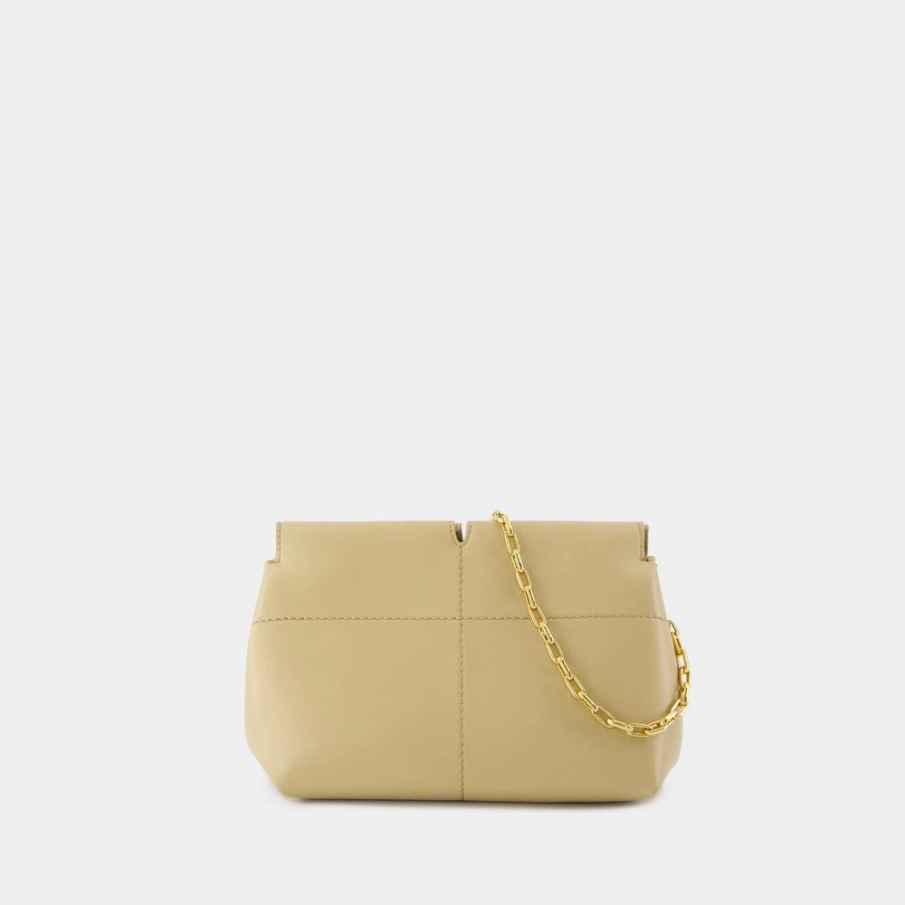 Burberry Beige Leren Snip Clutch Crossbody Tas Beige Dames
