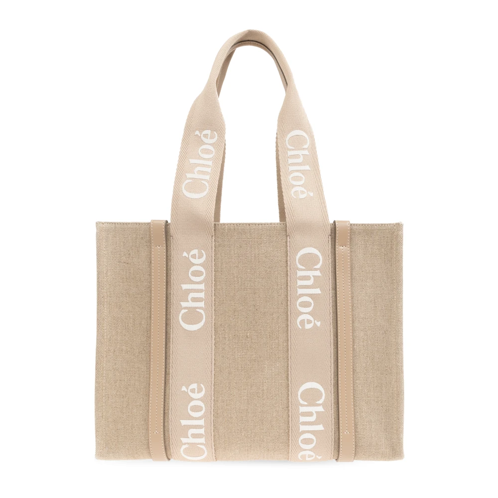 Chloé Woody Medium shopper tas Beige Dames