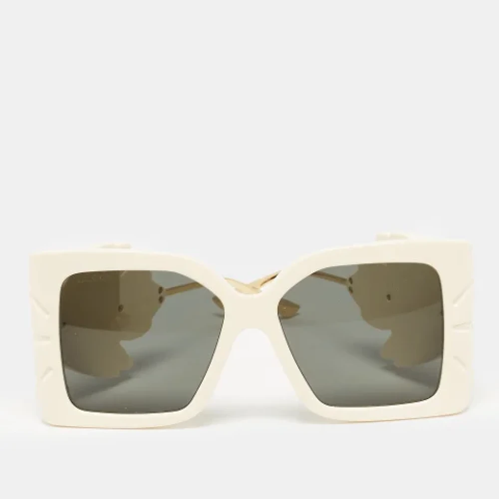 Gucci Vintage Pre-owned Acetate sunglasses Beige Dames