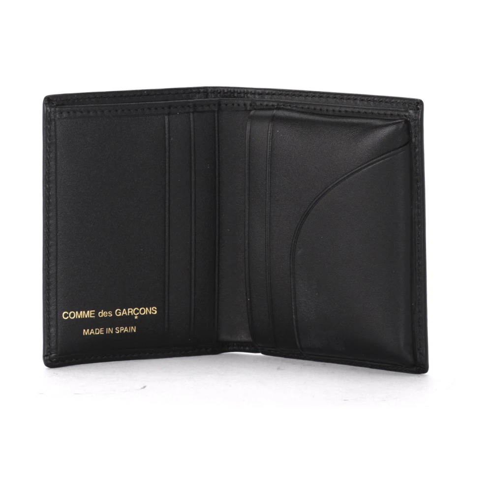 Comme des Garçons Zwarte leren portemonnee met kaartsleuven en briefgeldvak Black Unisex
