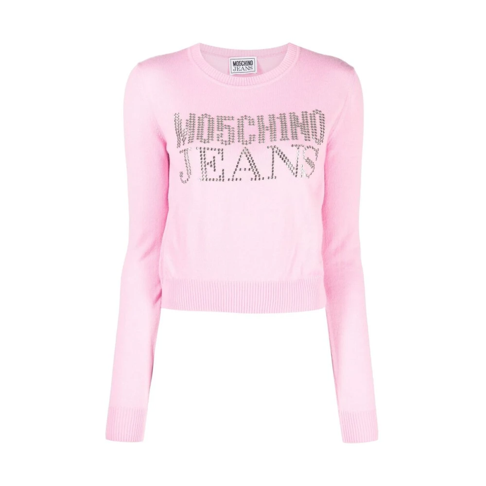 Moschino Kristal Logo Sweatshirt Pink Dames