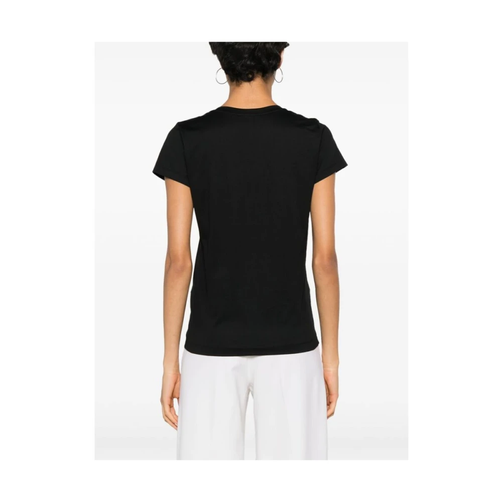 Mazzarelli Zwart V-hals Jersey T-shirt Black Dames