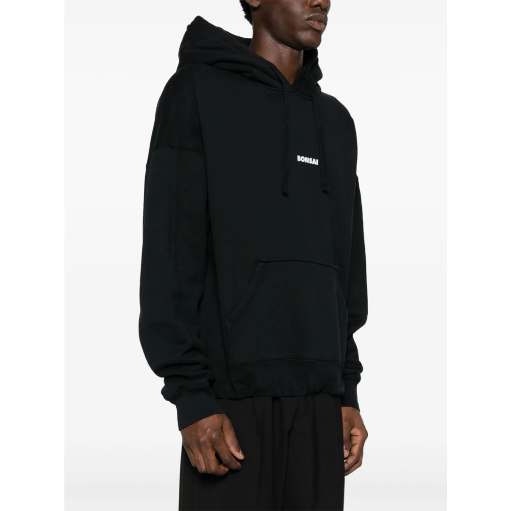 Bonsai Zwarte Logo Print Hoodie Sweater Black Heren