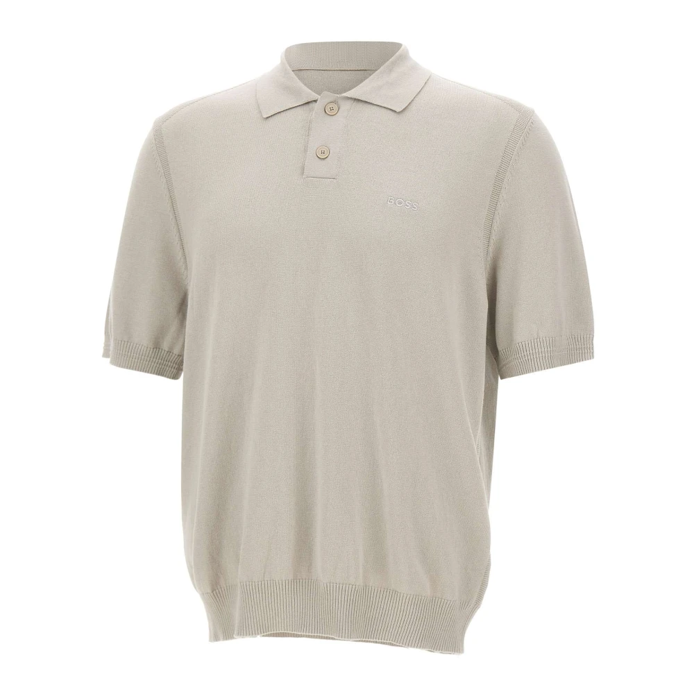 Hugo Men's Gray Asac Polo - Round-Neck Knitwear - M- Knitwear