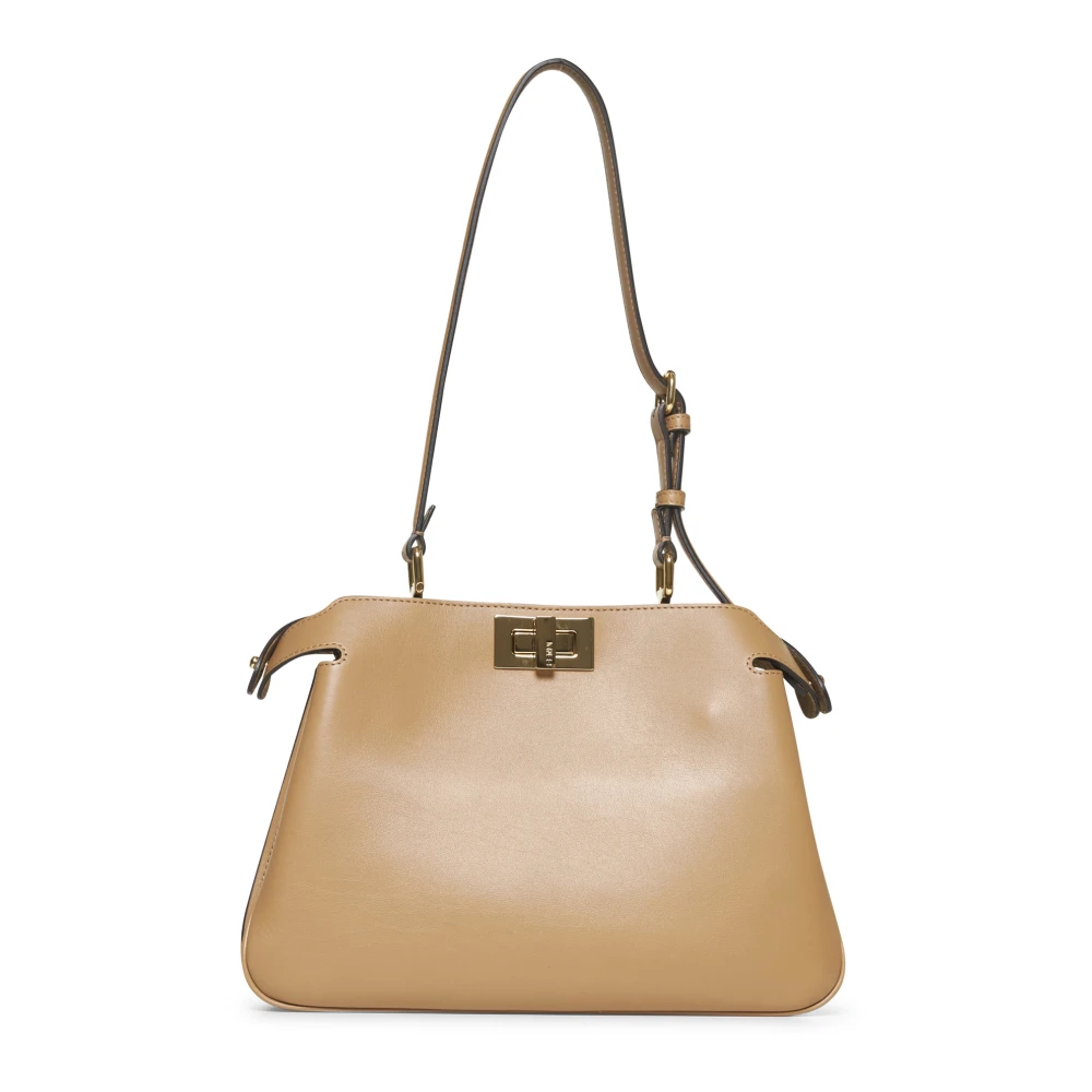 Fendi Beige leren handtas met draaislot Beige Dames