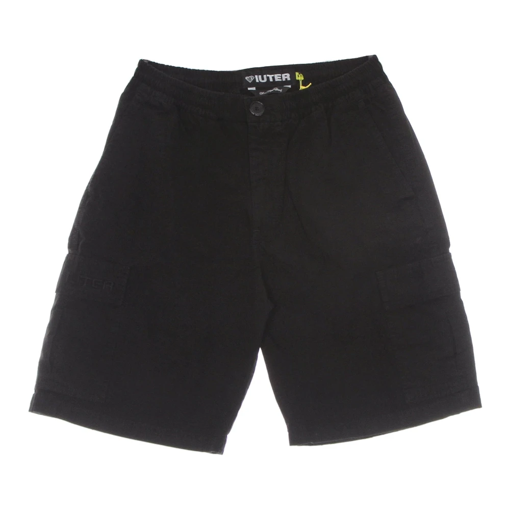 Iuter Zwarte Cargo Shorts Ripstop Stof Black Heren