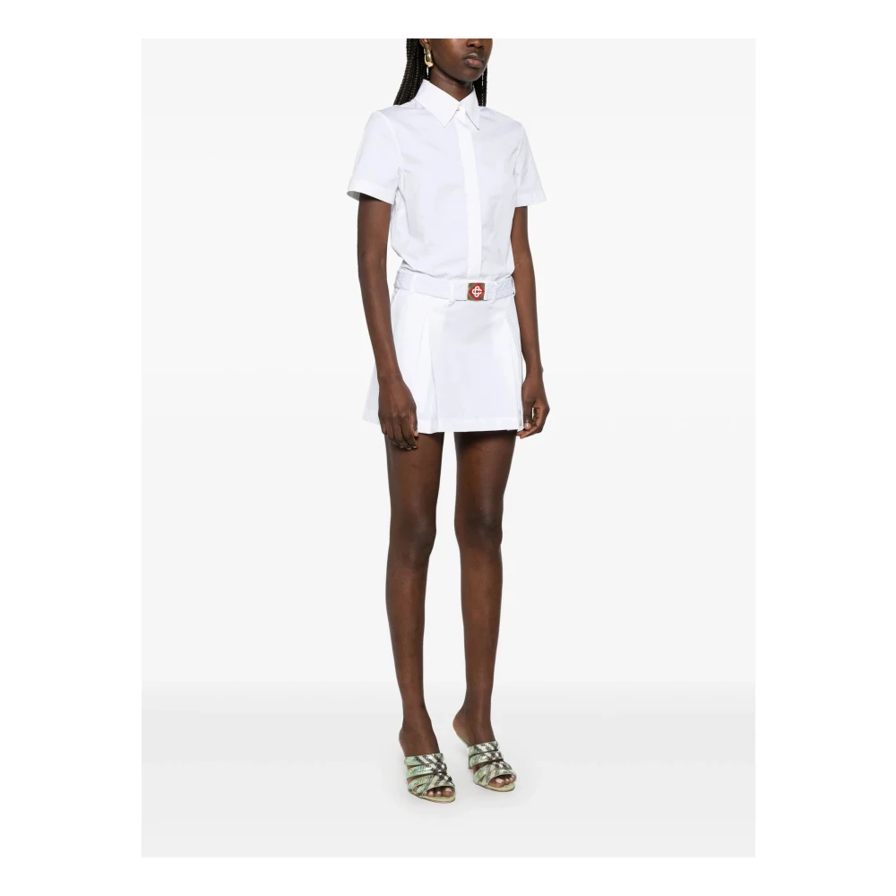 Casablanca Witte Katoenen Mini Jurk met Afneembare Riem White Dames