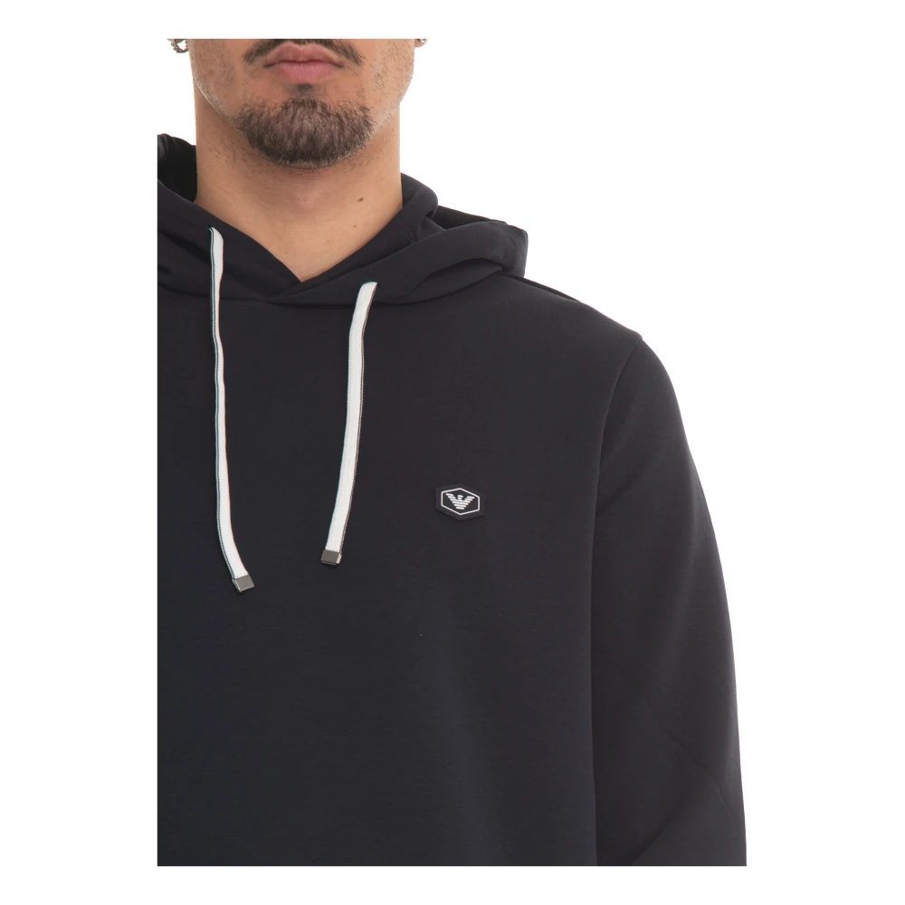 Emporio Armani Logo Crewneck Sweatshirt Zachte Stof Blue Heren