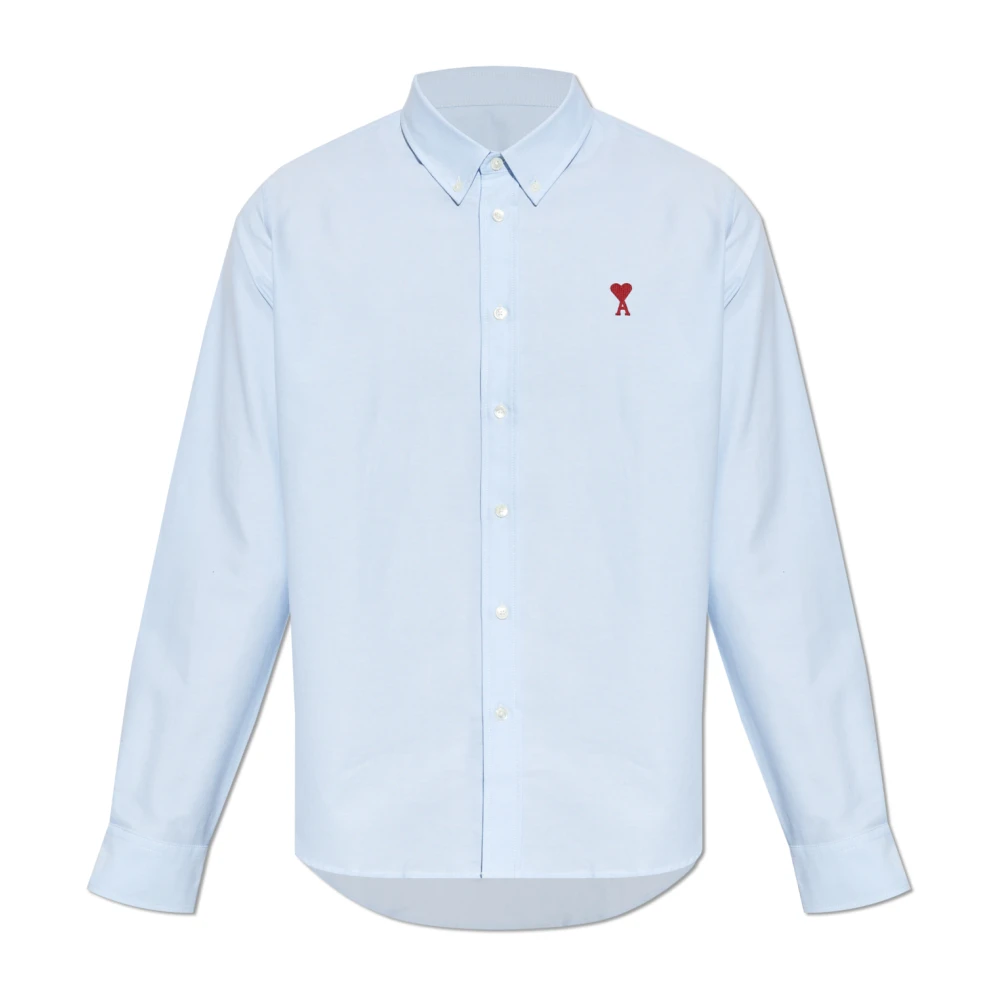 Ami Paris Men's Blue Shirt With Logo