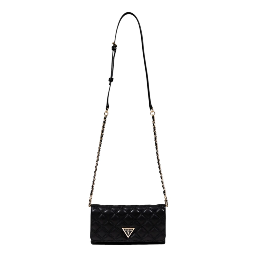 Guess Women's Black Cross Body Bags, One Size, Quilted Xbody Flap Organizer Bag