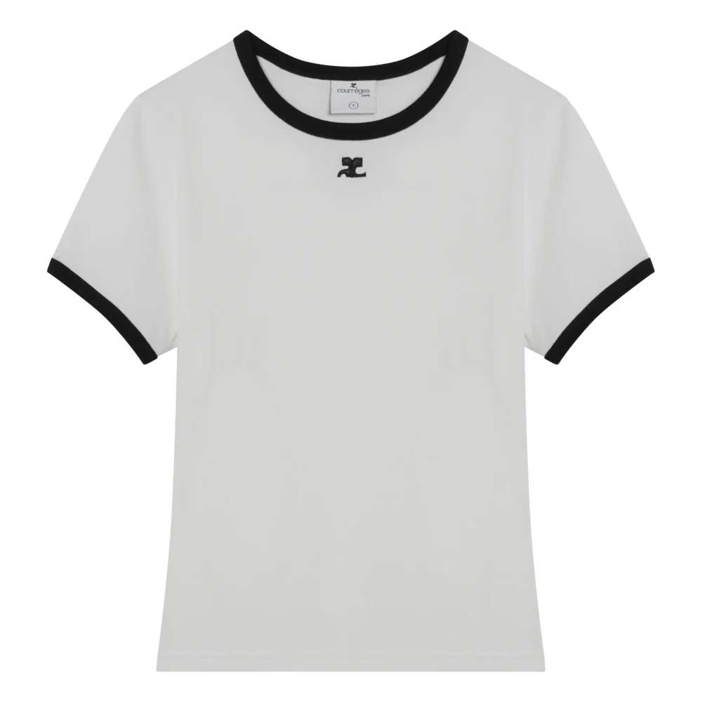 Courrèges Korte Mouw Ronde Hals T-Shirt White Dames