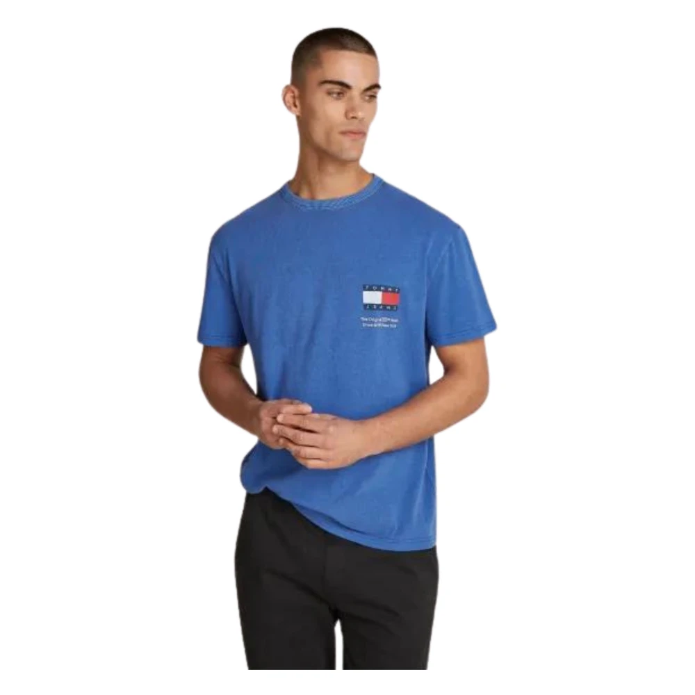 Tommy Hilfiger Blauwe Casual T-shirt met Logo Ontwerp Blue Heren