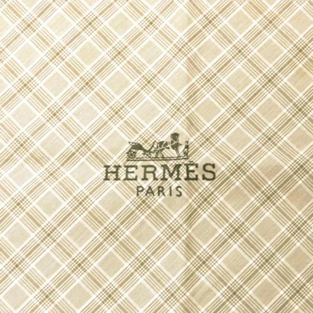 Hermès Vintage Pre-owned Cotton scarves Beige Dames