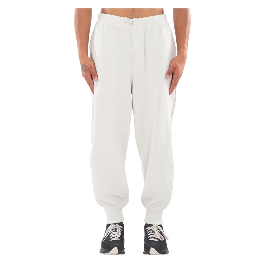 Y-3 Orbit Grey Cuffed Trackpants White Heren