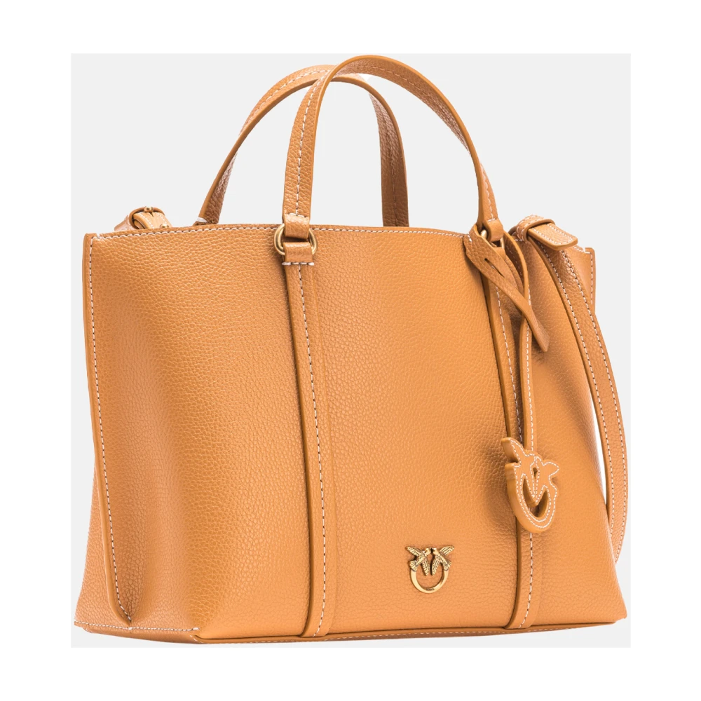 pinko Klassieke Shopper Tas van Bottalato Leer Brown Dames